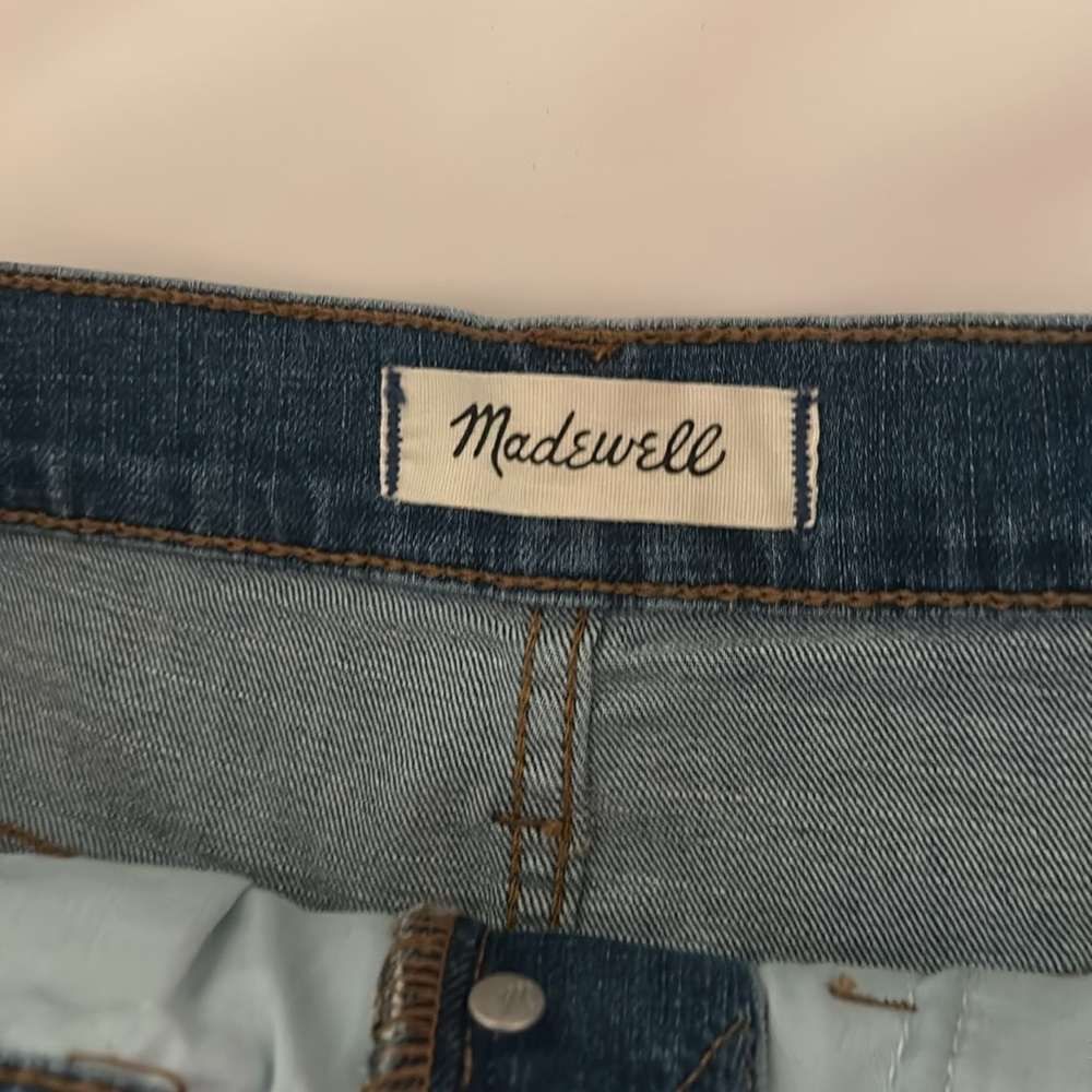 Madewell Women’s High Rise Cut Off Denim Shorts Button Fly Medium Wash Size 27 - Picture 6 of 10